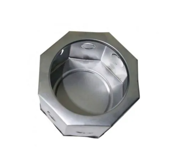 Bote Integral Octagonal 15 cm Galvanizado, Pieza